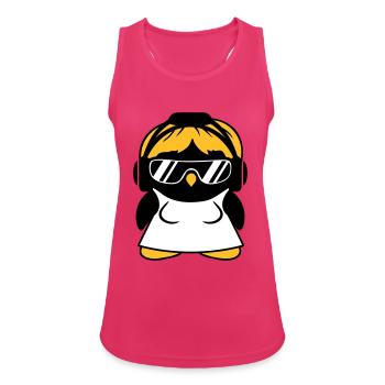Pingouin DJ Fille Robe Femme Casque Lunettes de soleil - Débardeur respirant Femme - fuchsia - Devant - Zoe (177cm)
