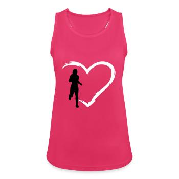 Running, runner and heart - Women's Breathable Tank Top - fuchsia - Front - Zoe (177cm)