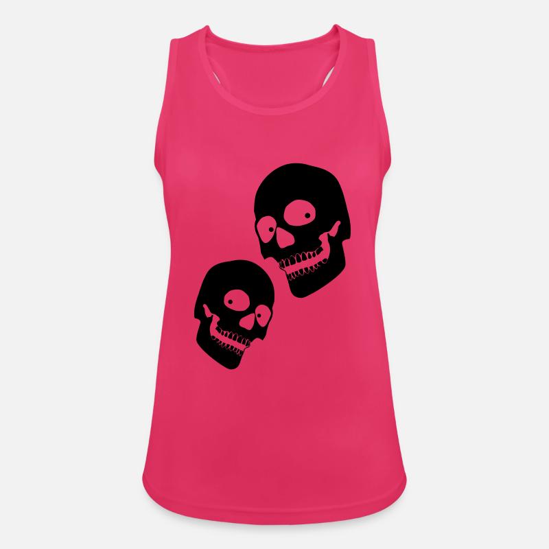 2 skulls - Women's Breathable Tank Top - fuchsia