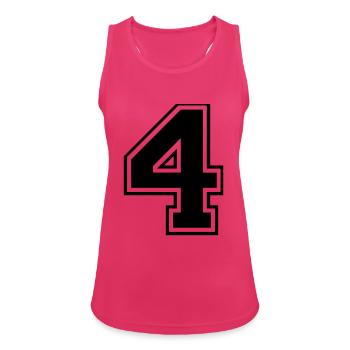 4, quatre, quatre, nombre, nombre - Débardeur respirant Femme - fuchsia - Devant - Zoe (177cm)