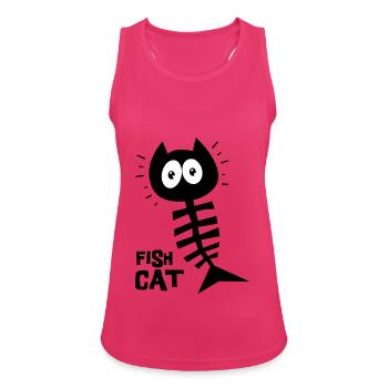 Catfish, humor, funny cat - Women's Breathable Tank Top - fuchsia - Front - Zoe (177cm)