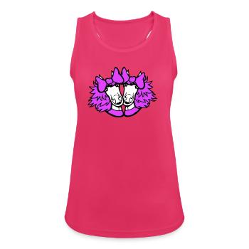2 Horses Girl Female Team Couple Woman Bow - Women's Breathable Tank Top - fuchsia - Front - Zoe (177cm)