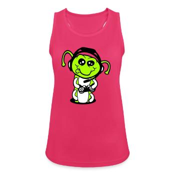 Gamer Raupe Nerd zocken Controller Konsole Spiel - Frauen Tank Top atmungsaktiv - Fuchsia - Vorne - Zoe (177cm)