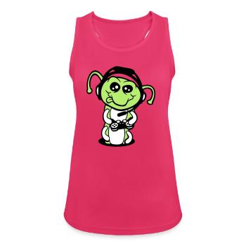 Gamer Caterpillar Nerd Gaming Controller Console Game - Women's Breathable Tank Top - fuchsia - Front - Zoe (177cm)