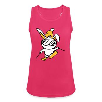 Bunny Ski Goggles Ski Bunny Skiing Ski Goggles Cap - Women's Breathable Tank Top - fuchsia - Front - Zoe (177cm)