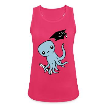Octopus High School Graduation Passed College - Women's Breathable Tank Top - fuchsia - Front - Zoe (177cm)