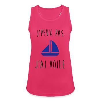 j'peux pas j'ai voile, je peux pas j'ai voile - Débardeur respirant Femme - fuchsia - Devant - Zoe (177cm)