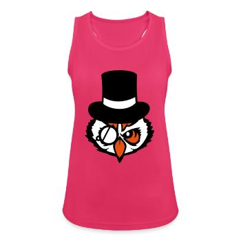 Sir Owl Top Hat Monocle Glasses Rich Mr. - Women's Breathable Tank Top - fuchsia - Front - Zoe (177cm)