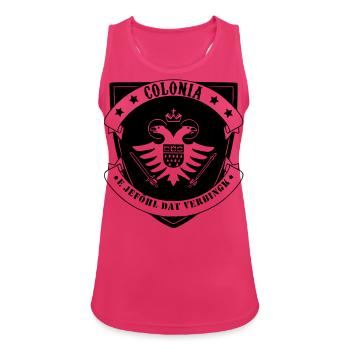 colonia_e_jefoehl_dat_verbingk - Frauen Tank Top atmungsaktiv - Fuchsia - Vorne - Zoe (177cm)
