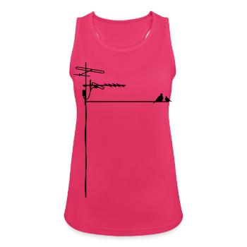 antennen Vögel Vogel Dach Sendemast Daten Stadt - Frauen Tank Top atmungsaktiv - Fuchsia - Vorne - Zoe (177cm)