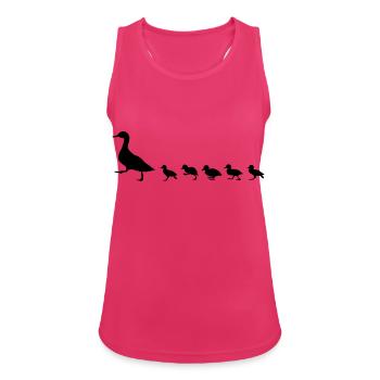 canard et des canetons, duck - Débardeur respirant Femme - fuchsia - Devant - Zoe (177cm)