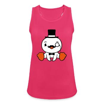 Sir Vogel Zylinder Hut Monokel Brille reicher Herr - Frauen Tank Top atmungsaktiv - Fuchsia - Vorne - Zoe (177cm)