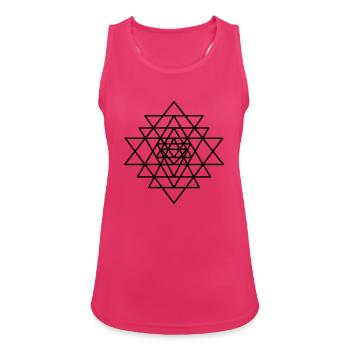 Sri Yantra - Frauen Tank Top atmungsaktiv - Fuchsia - Vorne - Zoe (177cm)