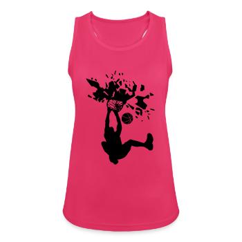 basketball slam dunk smash panier de basketball - Débardeur respirant Femme - fuchsia - Devant - Zoe (177cm)