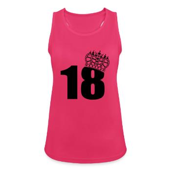 18_king - Frauen Tank Top atmungsaktiv - Fuchsia - Vorne - Zoe (177cm)