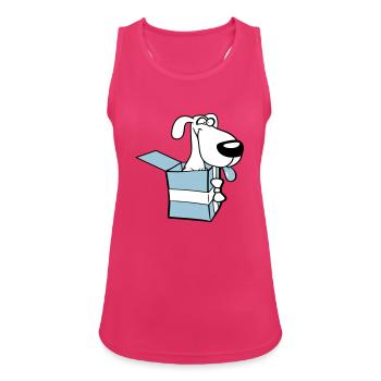 Dog Gift Box Funny Crazy Surprise Fun - Women's Breathable Tank Top - fuchsia - Front - Zoe (177cm)