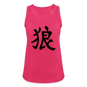 chinese_sign_wolf_1c - Débardeur respirant Femme - fuchsia - Devant - Zoe (177cm)