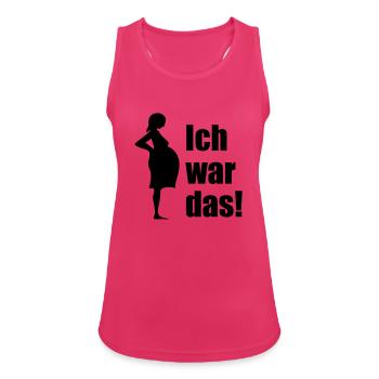 Schwanger - ich war das - Women's Breathable Tank Top - fuchsia - Front - Zoe (177cm)