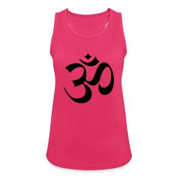 om_zeichen__f1 - Frauen Tank Top atmungsaktiv - Fuchsia - Vorne - Zoe (177cm)