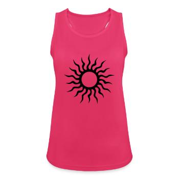 Soleil tribal - Débardeur respirant Femme - fuchsia - Devant - Zoe (177cm)