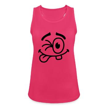 Cool Smiley Face - Débardeur respirant Femme - fuchsia - Devant - Zoe (177cm)