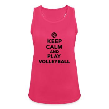 Keep calm and play Volleyball - Women's Breathable Tank Top - fuchsia - Front - Zoe (177cm)