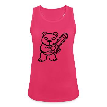 teddy bear élagueur ours tronçonneuse fun méchant - Débardeur respirant Femme - fuchsia - Devant - Zoe (177cm)