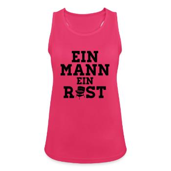 EIN MANN EIN ROST - Grillschürze - Frauen Tank Top atmungsaktiv - Fuchsia - Vorne - Zoe (177cm)