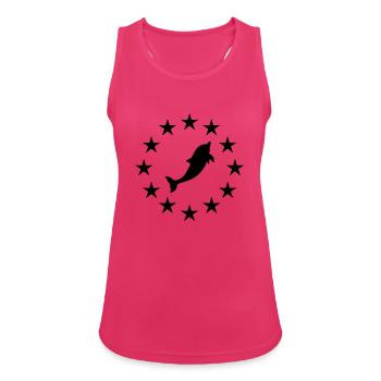 Stars round circle logo black silhuette outline do - Women's Breathable Tank Top - fuchsia - Front - Zoe (177cm)