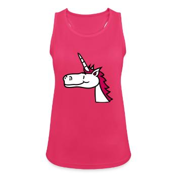 Einhorn Pink Süß Hübsch Freundlich Cartoon Pferd - Frauen Tank Top atmungsaktiv - Fuchsia - Vorne - Zoe (177cm)