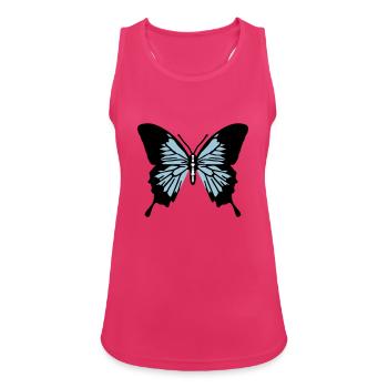 Schmetterling - Frauen Tank Top atmungsaktiv - Fuchsia - Vorne - Zoe (177cm)