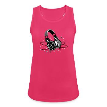 Casque design avec les planètes et les étoiles - Débardeur respirant Femme - fuchsia - Devant - Zoe (177cm)