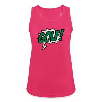 2541614 15928109 golf exclamation - Women's Breathable Tank Top - fuchsia - Front - Zoe (177cm)