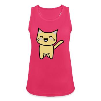 Kawaii Kitteh freut sich - Frauen Tank Top atmungsaktiv - Fuchsia - Vorne - Zoe (177cm)
