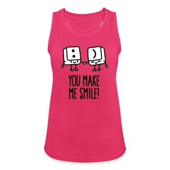 You make me smile - Frauen Tank Top atmungsaktiv - Fuchsia - Vorne - Zoe (177cm)