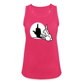 Lapins Ombre Main FUCK OFF Majeur lapin - Débardeur respirant Femme - fuchsia - Devant - Zoe (177cm)