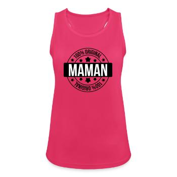 Maman d'Amour - Fête des Mères - Débardeur respirant Femme - fuchsia - Devant - Zoe (177cm)