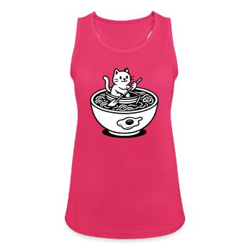 Cute Noudle Soup Cat - Women's Breathable Tank Top - fuchsia - Front - Zoe (177cm)