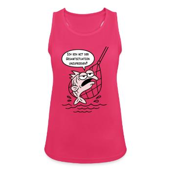 Dissatisfied with the overall situation! CUSTOM COLORS! - Women's Breathable Tank Top - fuchsia - Front - Zoe (177cm)