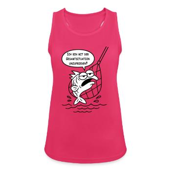 Dissatisfied with the overall situation! CUSTOM COLORS! - Women's Breathable Tank Top - fuchsia - Front - Zoe (177cm)