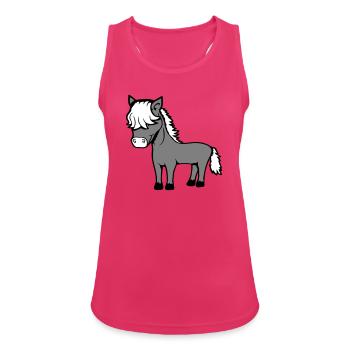 Horse Bob Hair Hairstyle Pony Foal Cute Comic - Women's Breathable Tank Top - fuchsia - Front - Zoe (177cm)