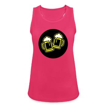 Beer Toast Symbol Beer Mug - Women's Breathable Tank Top - fuchsia - Front - Zoe (177cm)
