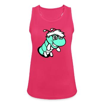 nerd caterpillar looks hole geek worm horn-rimmed glasses smart - Women's Breathable Tank Top - fuchsia - Front - Zoe (177cm)