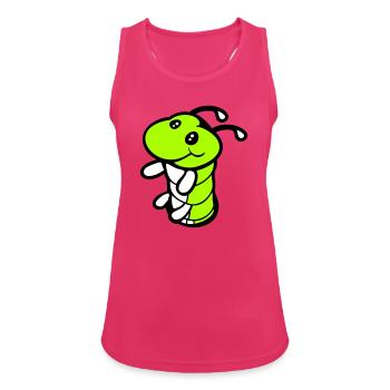 Caterpillar Bottom Hole Cute Smiles Friendly Happy - Women's Breathable Tank Top - fuchsia - Front - Zoe (177cm)
