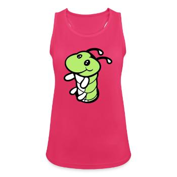 Raupe Boden Loch süß lächelt freundlich glücklich - Frauen Tank Top atmungsaktiv - Fuchsia - Vorne - Zoe (177cm)