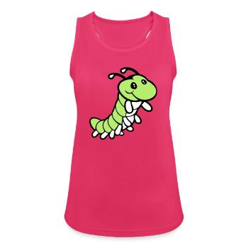 Caterpillar sweet sweet little smiles friendly happy - Women's Breathable Tank Top - fuchsia - Front - Zoe (177cm)
