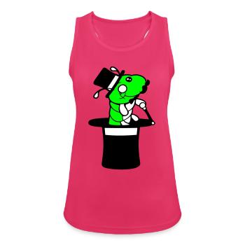 Caterpillar Sir Mr rich monocle top hat magician - Women's Breathable Tank Top - fuchsia - Front - Zoe (177cm)