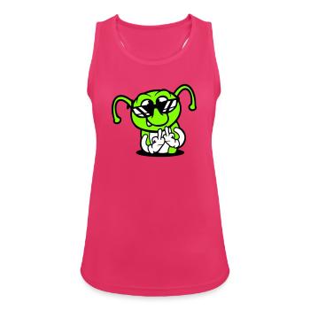 Caterpillar Middle Finger Insult Hole Sunglasses - Women's Breathable Tank Top - fuchsia - Front - Zoe (177cm)