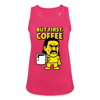 Coffee Man - Frauen Tank Top atmungsaktiv - Fuchsia - Vorne - Zoe (177cm)
