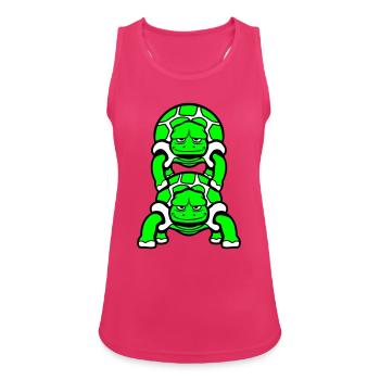 2 Artist Schildkröten Huckepack Team Crew Freunde - Frauen Tank Top atmungsaktiv - Fuchsia - Vorne - Zoe (177cm)